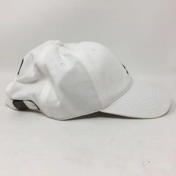 Nautica Mens Baseball Cap White /Dark Navy Strapback 6 Panel Lined Cotton OS New - Picture 2 of 9